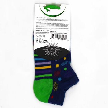 BamSL-15F - S/M Hop Hare Bamboo Socks Low (36-40) - 7 Chakra - Vendu en 3x unité/s par extérieur 3