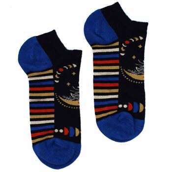 BamSL-16F - Chaussettes basses en bambou Hop Hare S/M (36-40) - Phases lunaires - Vendues en 3x unité/s par extérieur 1