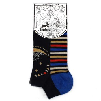 BamSL-16F - Chaussettes basses en bambou Hop Hare S/M (36-40) - Phases lunaires - Vendues en 3x unité/s par extérieur 2