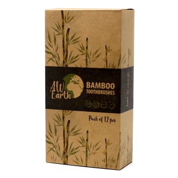 BamTB-02 - Brosse à dents en bambou - Moyenne douce - Vendu en 12x unité/s par extérieur 2