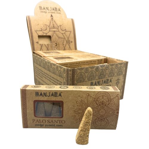 BanjSC-06 - Banjara Smudge Pyramid Cones - Palo Santo - Sold in 12x unit/s per outer