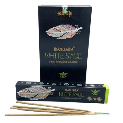 BanjSI-05 - Banjara Tribal Smudge Incense - Weißer Salbei - Verkauft in 12x Einheit/en pro Umkarton