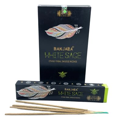 BanjSI-05 - Encens Tribal Smudge Banjara - Sauge Blanche - Vendu en 12x unité/s par extérieur