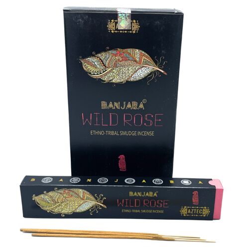 BanjSI-07 - Banjara Tribal Smudge Incense - Wild Rose - Sold in 12x unit/s per outer