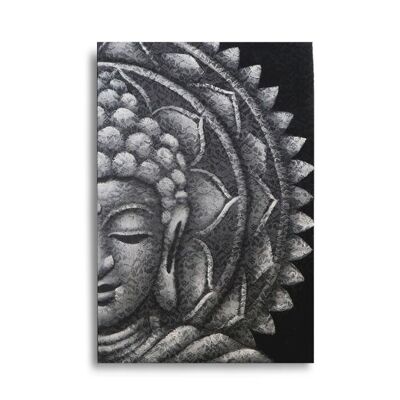 BAP-21 - Mandala mezzo Buddha grigio 60x80cm - Venduto in 1x unità/e per esterno