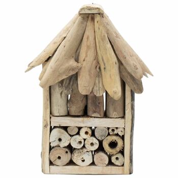 BBBox-08 - Boîte double en bois flotté pour abeilles et insectes - Vendue en 1x unité/s par extérieur 1