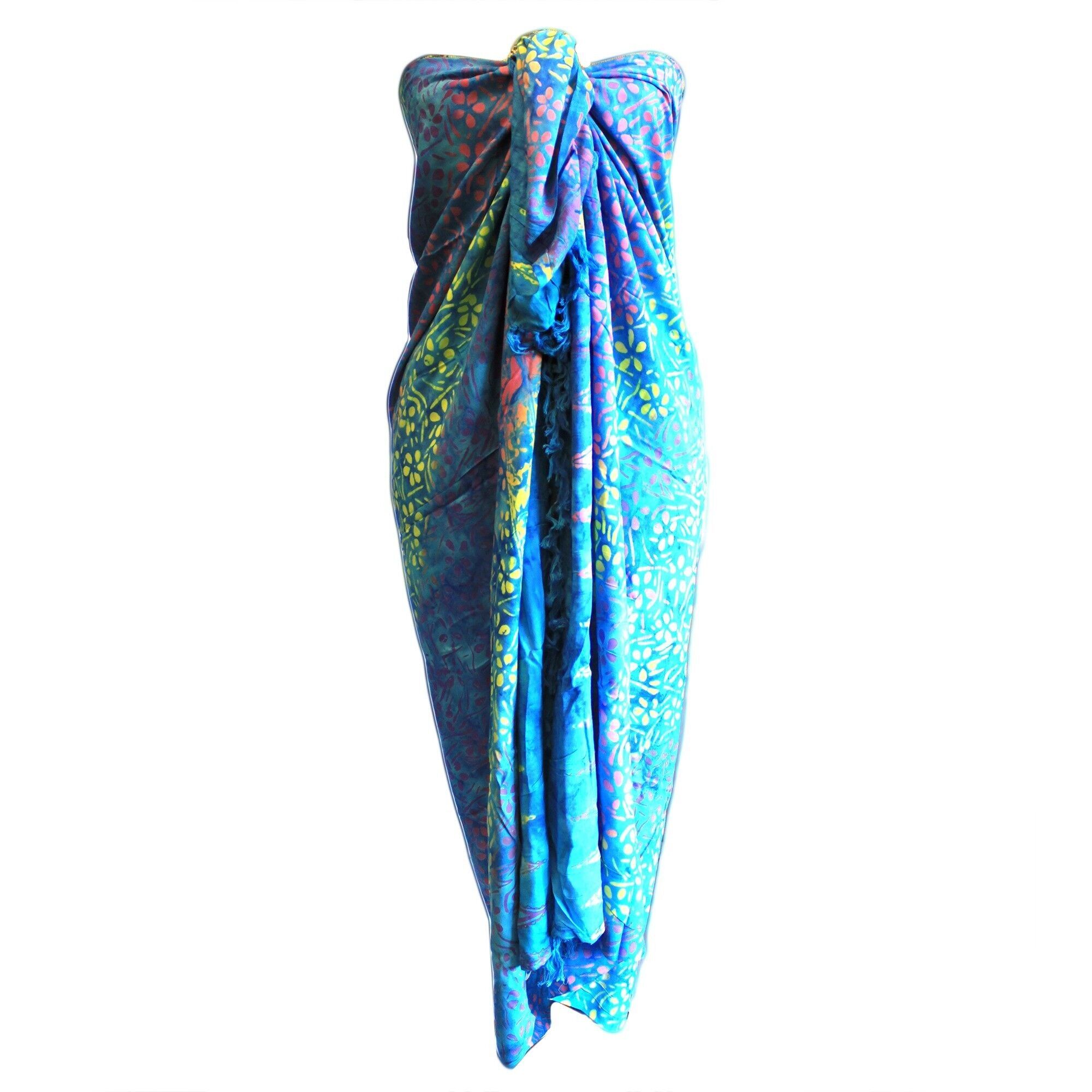 BBP-01 - Bali Block Print Sarong - Pretty Petals (4 Assorted Colours) - Sold in 4x unit/s per outer