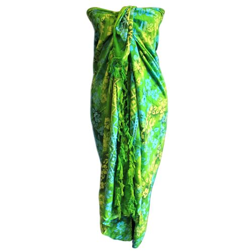 BBP-02 - Bali Block Print Sarong - Orchids (4 Assorted Colours) - Sold in 4x unit/s per outer