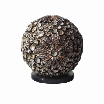 BBSL-05 - Lampe Coquillage Boho - Globe Torsadé Chocolat - 15 cm - Vendu en 1x unité/s par extérieur 1