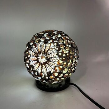 BBSL-05 - Lampe Coquillage Boho - Globe Torsadé Chocolat - 15 cm - Vendu en 1x unité/s par extérieur 2