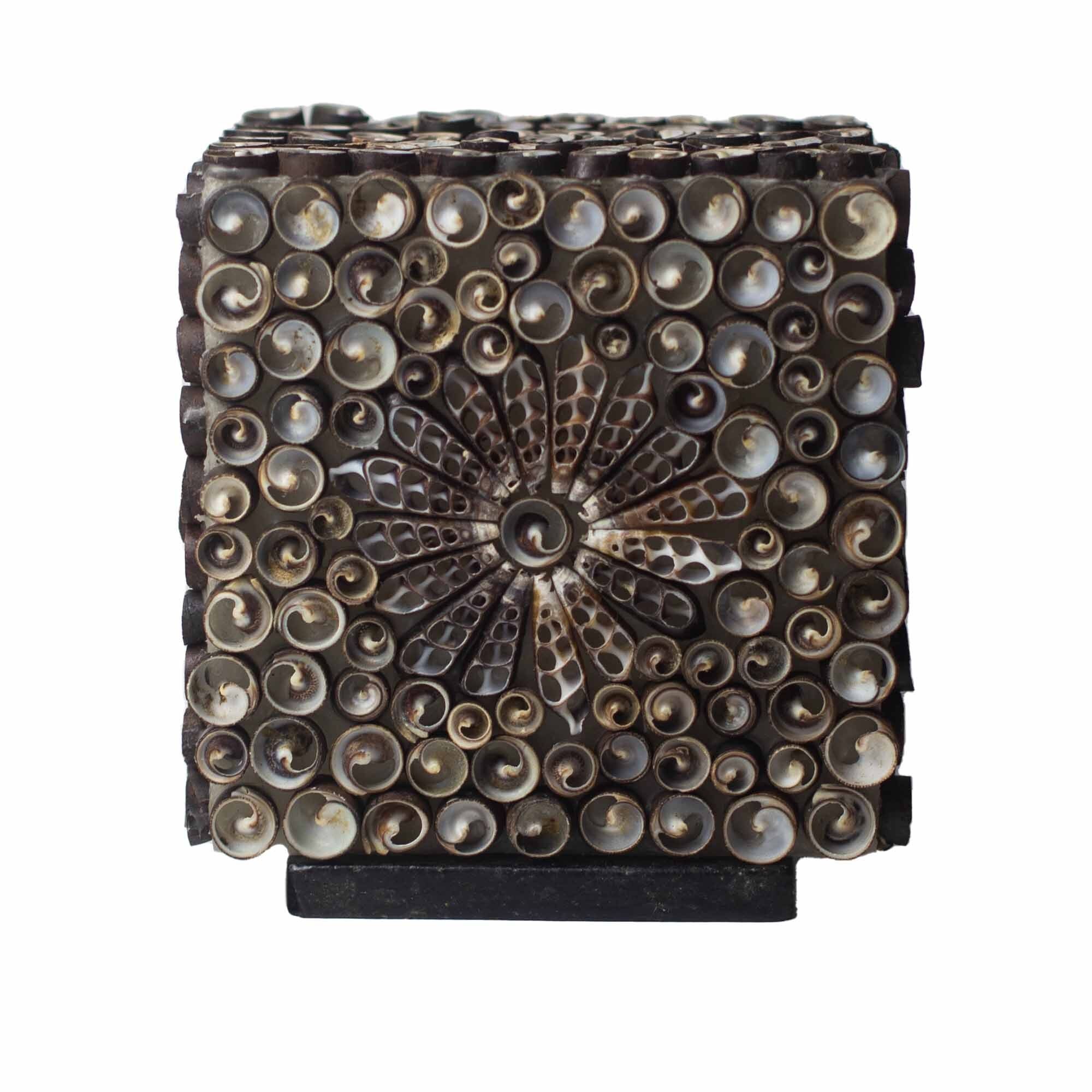 BBSL-08 - Boho Sea Shell Lamp - Chocolate Twist Square - 15cm - Sold in 1x unit/s per outer
