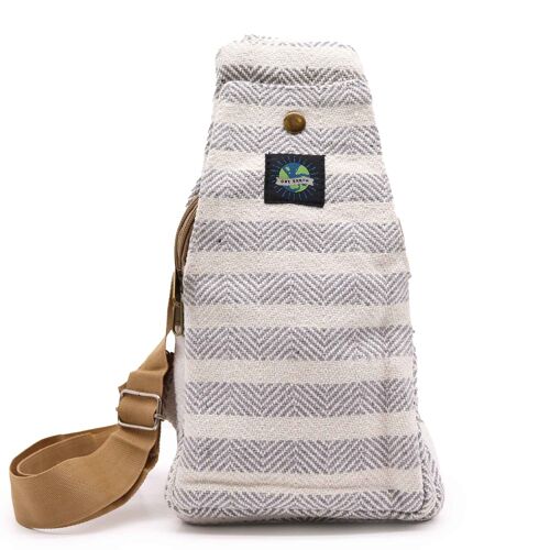 BCrB-01 - Body Cross Bag Natural Cotton - Grey & White - Sold in 1x unit/s per outer