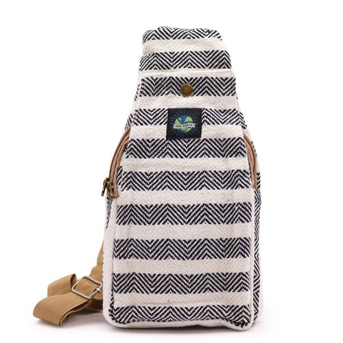 BCrB-04 - Body Cross Bag Natural Cotton - Black & White - Sold in 1x unit/s per outer