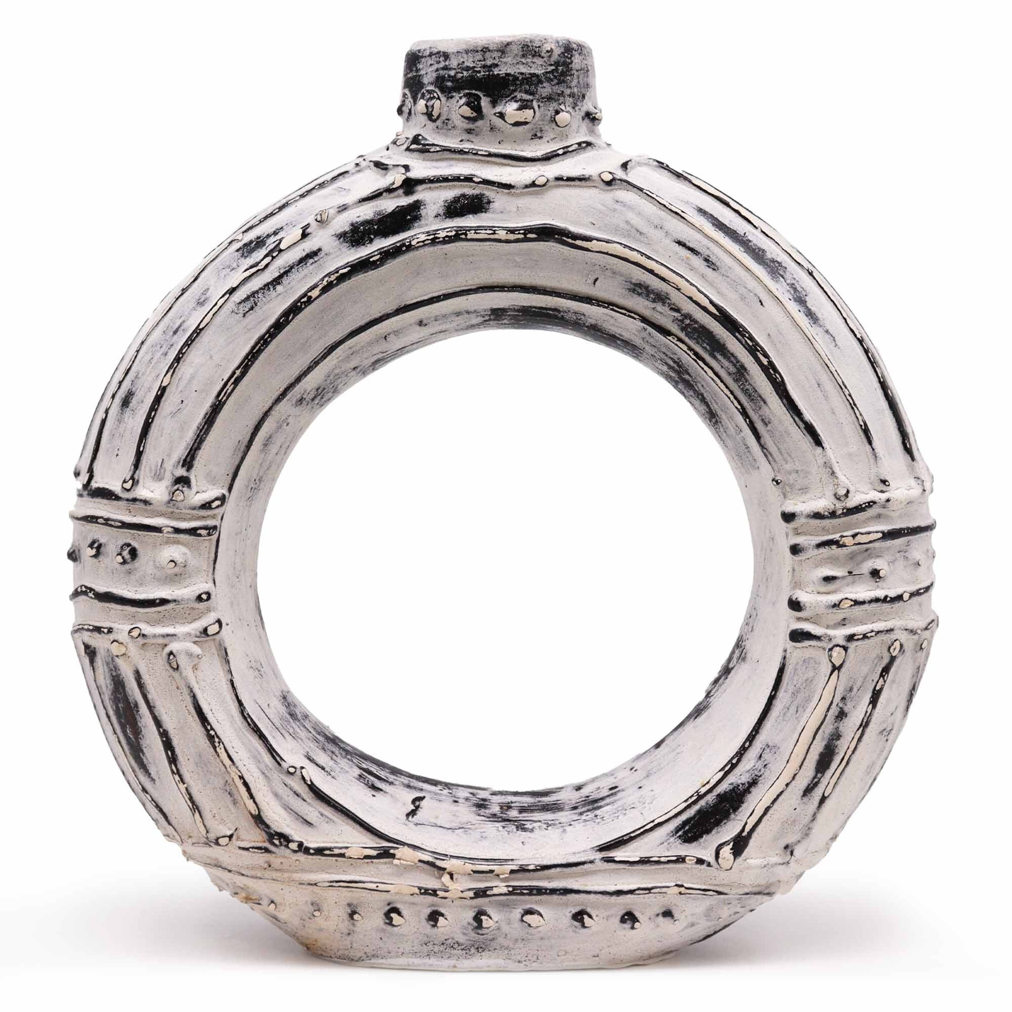 BCV-10 - Round Donut Shaped Vase - Cream 30cm - Sold in 1x unit/s per outer