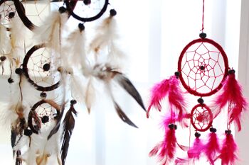 BDC-01 - Bali Dreamcatchers - Petit Coeur - Noir/Blanc/Rouge - Vendu en 6x unité/s par extérieur 3