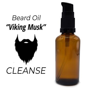 BeardOUL-01 - Huile à barbe 50 ml - Musc Viking - Étiquette blanche - Vendu en 10x unité/s par extérieur