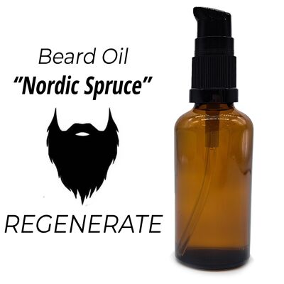 BeardOUL-02 - Olio da barba da 50 ml - Abete nordico - Etichetta bianca - Venduto in 10 unità/i per esterno