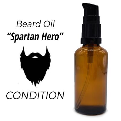 BeardOUL-03 - Olio da barba da 50 ml - Spartan Hero - Etichetta bianca - Venduto in 10 unità/i per esterno