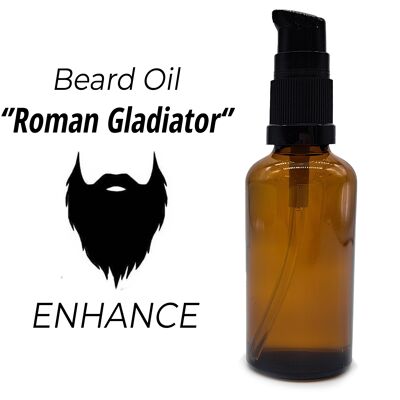 BeardOUL-04 - Aceite para barba de 50 ml - Gladiador romano - Etiqueta blanca - Se vende en 10 unidades por exterior