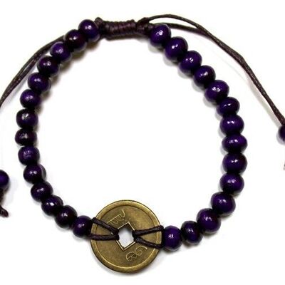 BFGx-06 - Bracciali Feng-Shui Good Luck - Viola - Venduto in unità 5x per esterno