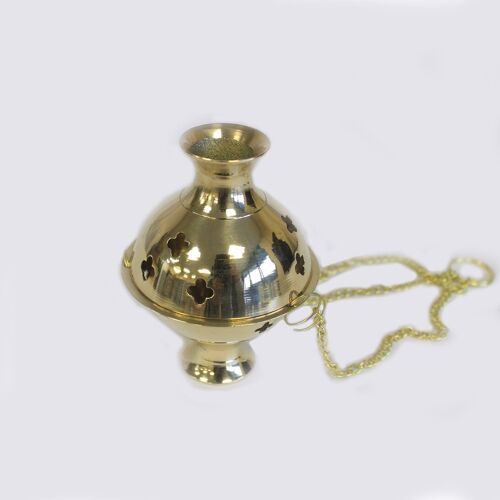 BIB-10 - Hanging Brass Incense Burner - Sold in 5x unit/s per outer