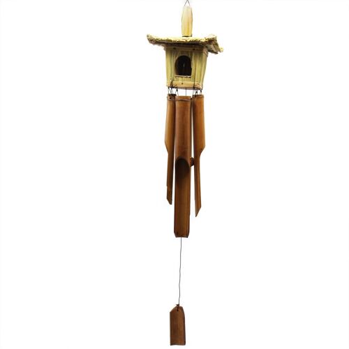 BirdB-04 - Square Seagrass Bird House with Chimes 49x15cm - Sold in 6x unit/s per outer