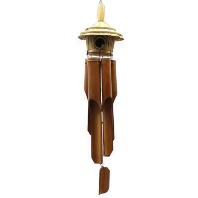BirdB-05 - Lrg Round Seagrass Bird House with Chimes 56x20cm - Sold in 3x unit/s per outer