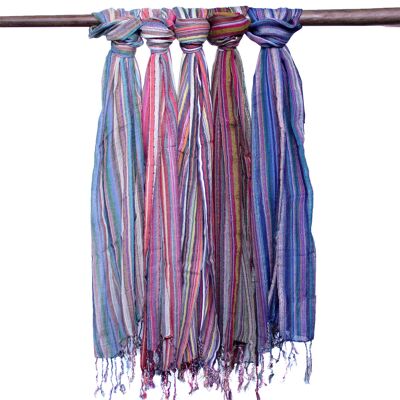 BohoIS-01 - Sciarpe indiane Boho - 50x180 cm - Viola casuali - Venduto in 10 unità per esterno