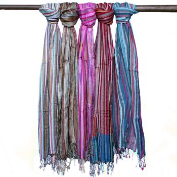 BohoIS-02 - Foulards indiens Boho - 50x180cm - Bleus aléatoires - Vendu en 10x unité/s par extérieur 1