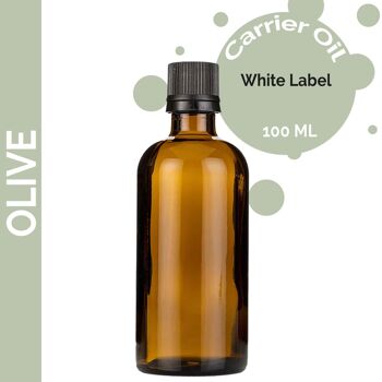 BOUL-14 - Huile de support d'olive - 100 ml - Étiquette blanche - Vendu en 10x unité/s par extérieur