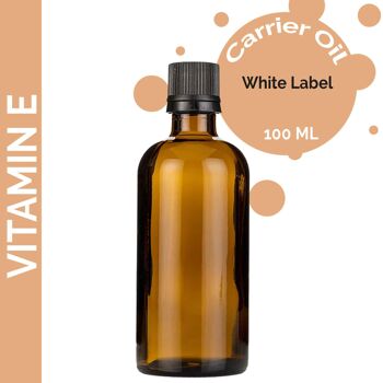 BOUL-16 - Huile de support naturelle à la vitamine E - 100 ml - Étiquette blanche - Vendue en 10x unité/s par extérieur