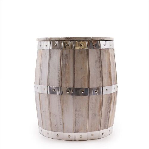BTS-04 - Beer Barrel Stool - Whitewash - Sold in 1x unit/s per outer