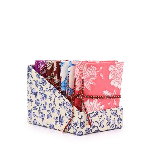 CBN-01 - Floral Print Assorted Cotton Bound Notebooks 7x10cm (display pack) - Sold in 8x unit/s per outer