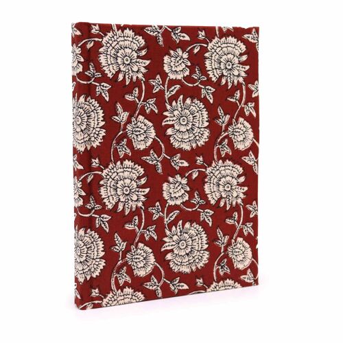 CBN-08 - Cotton Bound Notebooks 20x15cm - 96 pages - Burgundy Floral - Sold in 1x unit/s per outer