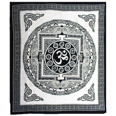 CBWH-31 - Colcha Doble de Algodón + Tapiz de Pared - Mono - Om Mandala - Se vende en 1x unidad/es por exterior