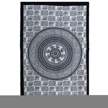 CBWH-30 - Couvre-lit simple en coton + tenture murale - Mono - Elephant Mandala - Vendu en 1x unité/s par extérieur