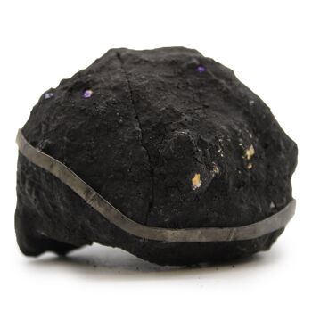 CCGeo-02 - Géodes de calcite colorées - Roche noire - Violet - Vendu en 1x unité/s par extérieur 2