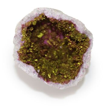 CCGeo-05 - Géodes de calcite colorées - Roche naturelle - Rose et Or - Vendu en 1x unité/s par extérieur 3