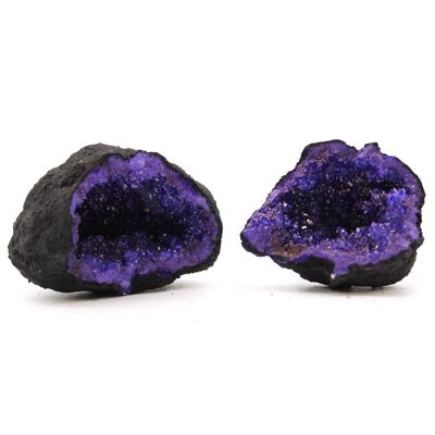 CCGeo-04 - Géodes de calcite colorées - Black Rock - Deep Purple - Vendu en 1x unité/s par extérieur