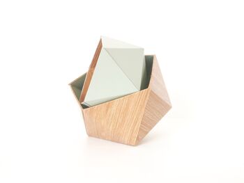 Boîtes origami chêne scandinave / vert amande 3