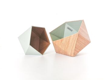 Boîtes origami chêne scandinave / vert amande 5