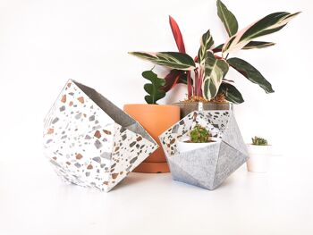 Boîtes origami Terrazzo / béton gris 1