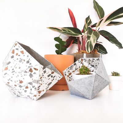 Origami boxes Terrazzo / gray concrete