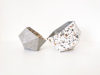 Boîtes origami Terrazzo / béton gris 5