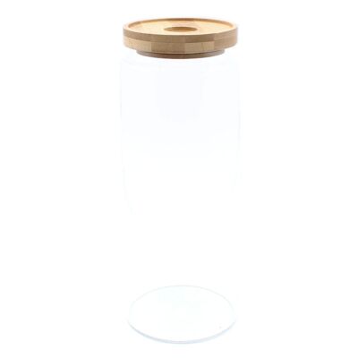 CGJ-05 - Barattolo di vetro di bambù Cottage - 25 cm - Venduto in 1x unità per esterno