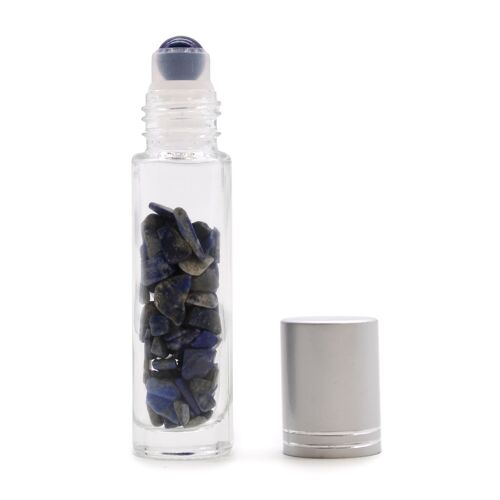 CGRB-09 - Gemstone Essential Oil Roller Bottle - Sodalite  - Silver Cap - Sold in 10x unit/s per outer