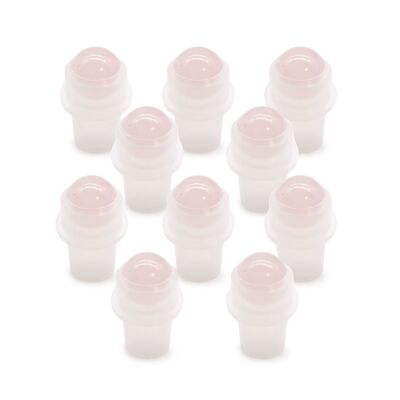 CGRB-17 - Punta de rodillo de piedras preciosas para botella - Cuarzo rosa - Se vende en 10x unidad/es por exterior