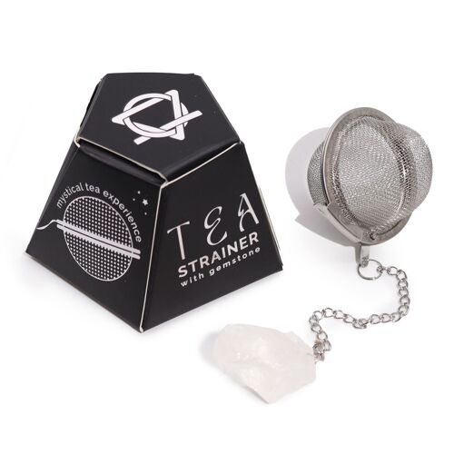 CGTS-02 - Raw Crystal Gemstone Tea Strainer - Rock Quartz - Sold in 4x unit/s per outer