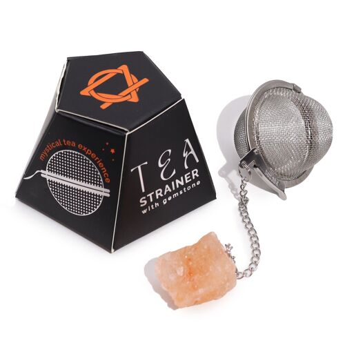 CGTS-04 - Raw Crystal Gemstone Tea Strainer - Carnelian - Sold in 4x unit/s per outer