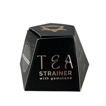 CGTS-09 - Passoire à thé en pierres précieuses en cristal brut - Oeil de tigre doré - Vendu en 4x unité/s par extérieur 2